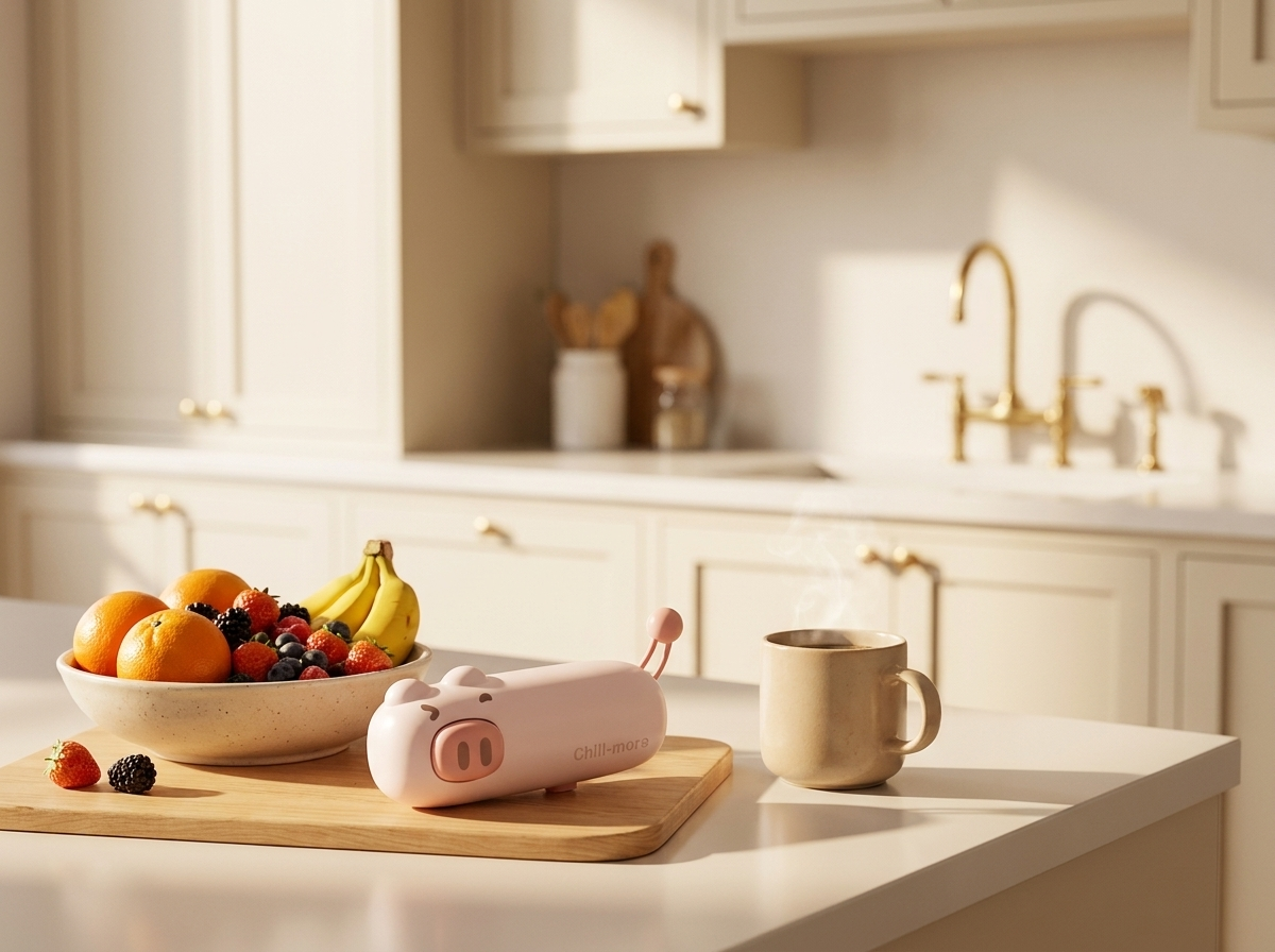 SnapSeal Mini in a warm sunlit kitchen lifestyle scene